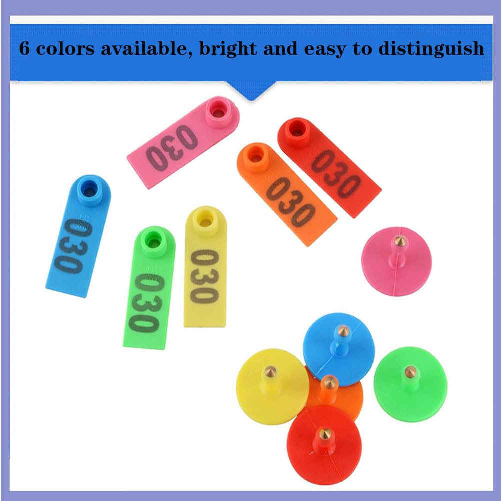 100/200/300/400pezzi di etichette auricolari per bovini,ovini e suini,etichette numerate per orecchini in plastica PE adatte per etichette auricolari di identificazione disuini,bovini,ovini e bestiame