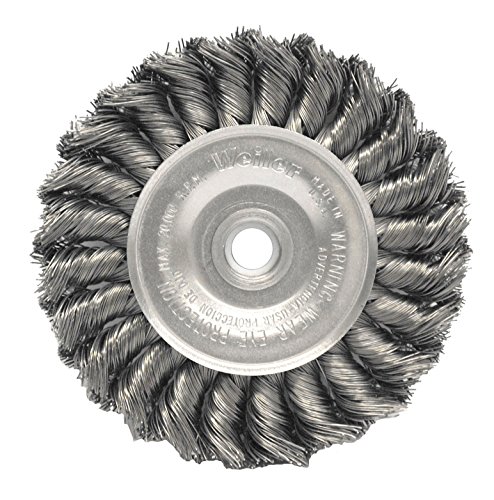 Image of Weiler 08284 4 inch Standard Twist Knot Wire Wheel, .0118 inch Stainless Steel Fill, 1 /2 inch-3 /8 inch Arbor Hole, Made in the USA (Pack of 10)