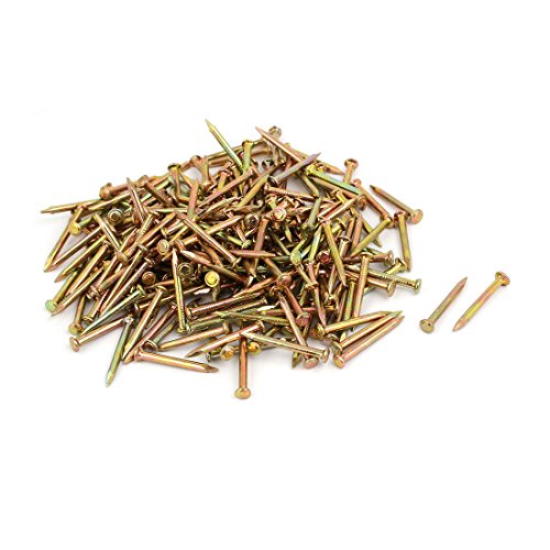Aexit 300pcs 30mm fastener Length Steel Point Tip Cement Nail Bronze Tone Model:58as270qo757