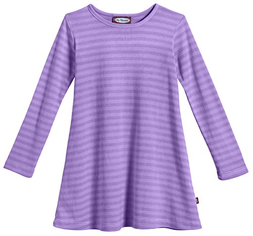Image of City Threads Girls' 100% Cotton Long Sleeve Dress - Active Kids School, Playing, Parties - Made in USA
