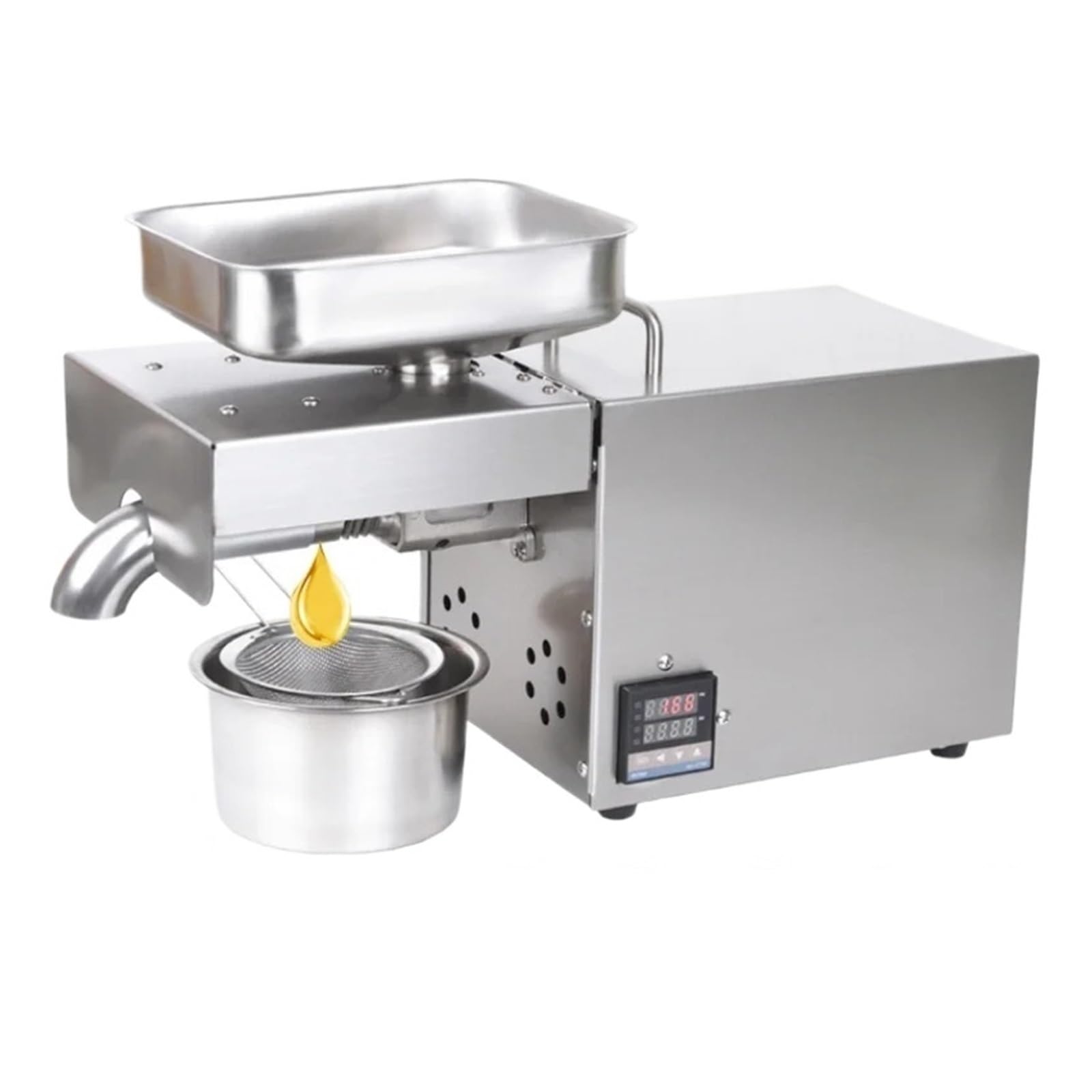 HCZKIUJY Intelligent Temperature Control Olive Oil Extractor Presser Flaxseed Automatic Stainless Steel Cold Press Intelligent Temperature Control