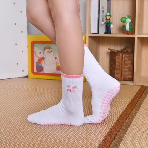 Image of Pilates Socks with Grips for Women,Cute Grippy Barre Ballet Non Slip Yoga Socks for Hospital Workout