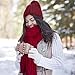 Aonal Womens Winter Scarf Cold Weather Thick Warm Cable Knit Wraps Chunky Large Soft Long Scarves,I-Red