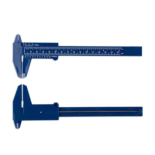 Miniatura 5 de Pinza Vernier de plástico (2 unidades), mini pinza de plástico de 5.906 in para estudiantes de escuela, herramientas de medición portátiles de 0-6