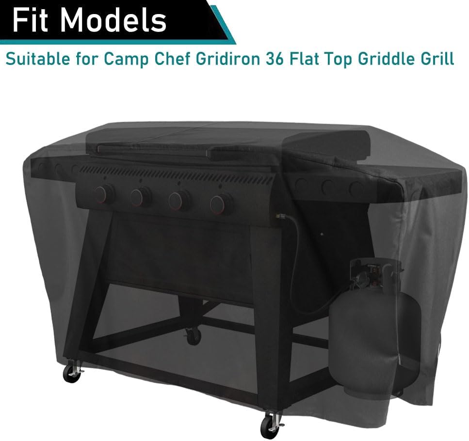 ZJYWSCH Grill Cover for Camp Chef Gridiron 36 Flat Top Griddle FTG36 Outdoor Waterproof Heavy Duty CampChef Gridiron 36 Grill Cover PC36XL