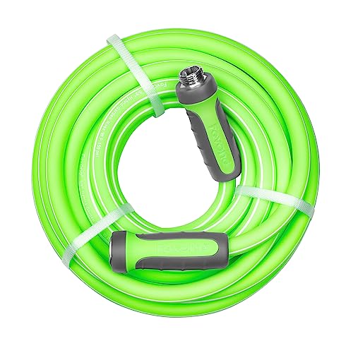 Fevone 35 ft Garden Hose, Lightweight and Flexible, Heavy Duty Water Hose, Hybrid Polymer, Kink Resistance, 3/4