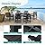 Homenjoy 5 Piece Patio Dining Set, 66" Rectangle HDPE Weather Resistant Outdoor Table & 4 Patio Chairs Set with 1.96" Umbrella Hole, Heavy Duty Chairs for Backyard Balcony Deck, Black