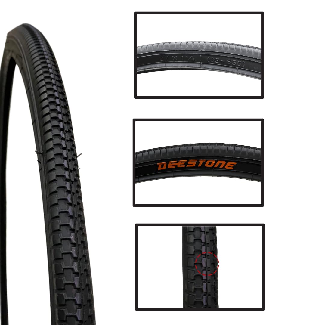 1 x Reifen 27 x 1 1/4 (32-630) schwarz für City Bike, Straße, Fahrrad, Erwachsene, Holland