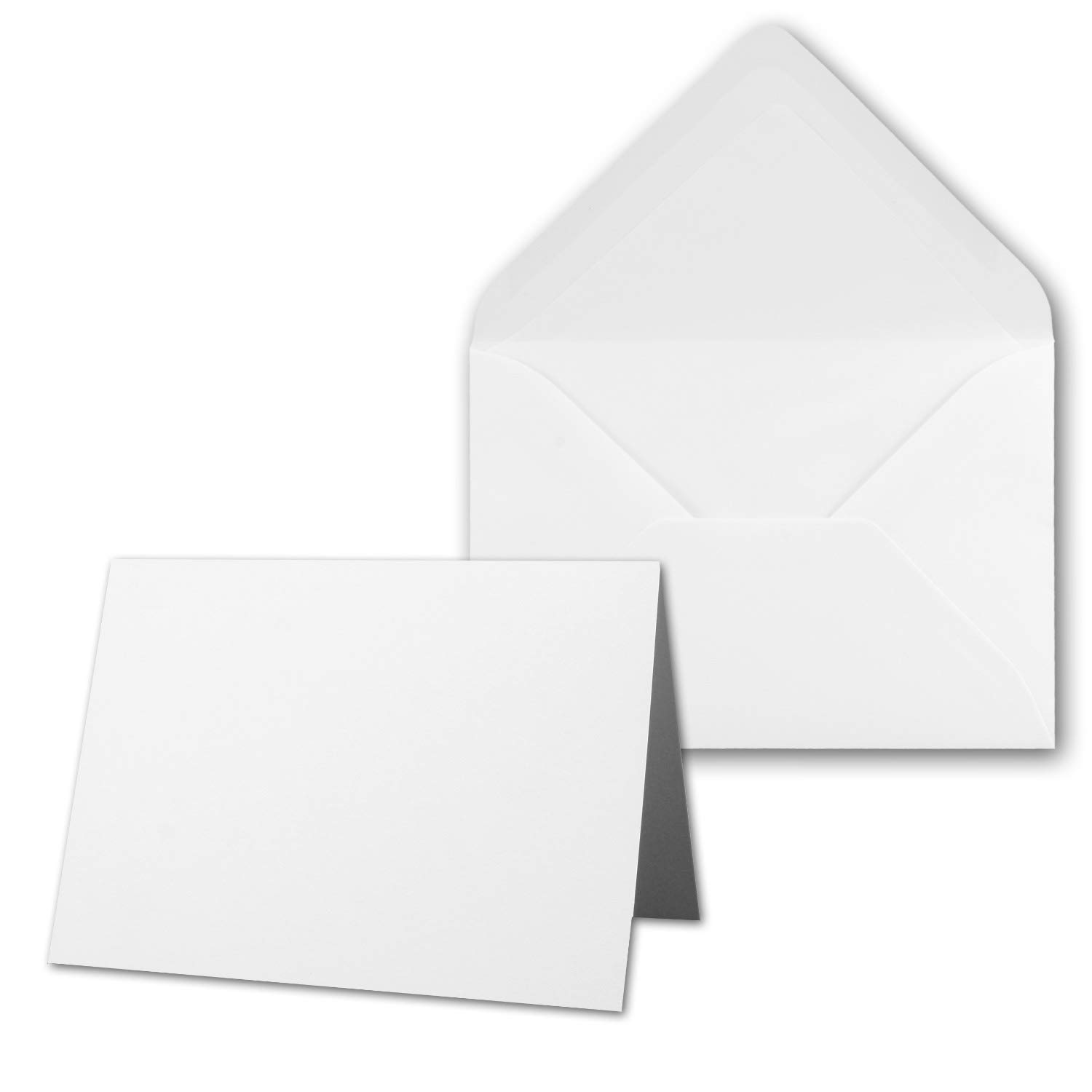 Lot de 250 cartes avec enveloppes à lettres doublées, nervurées, format B6, blanc, 12 x 17 cm, fermeture par collage humide NEUSER PAPIER