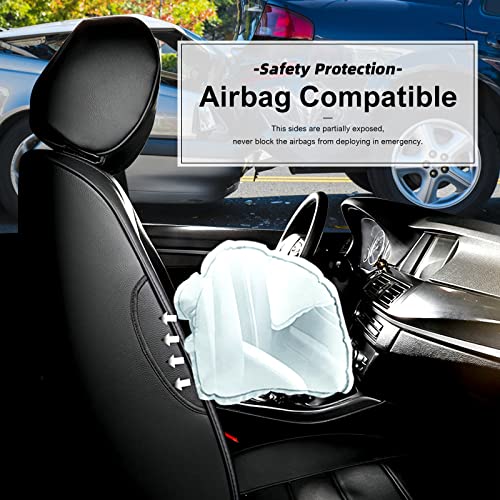 AOMSAZTO Leather Car Seat Covers,Custom Fit for 2013-2024 2025 GMC Sierra 1500 2500 HD 3500 HD Crew Cab Pickup Trucks,Car Seat Protector Vehicle Cushion Covers(Front Seat 2pcs/Black-red)