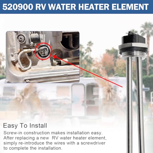 Image of 520900 520789 232794 Rv Water Heater Element For Suburban Rv Sw Series Electric Water Heater,Replacement Of Water Heater Part Sw12del,Sw10del,Sw6del Etc,Screw In,1440w 120v