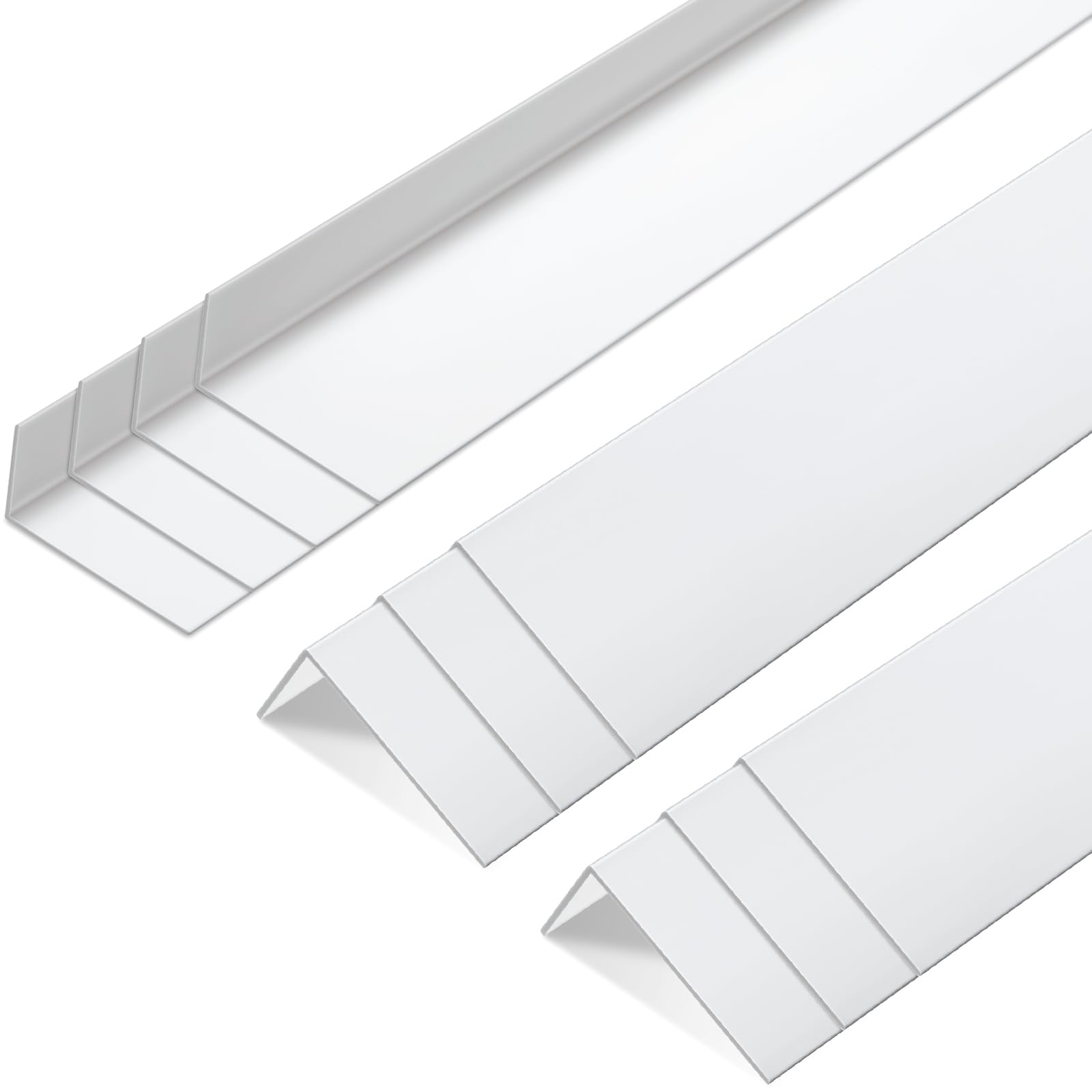 Sasylvia 10 Pcs 2 x 1 x 36 inch Wall Corner Guard, White, Vinyl