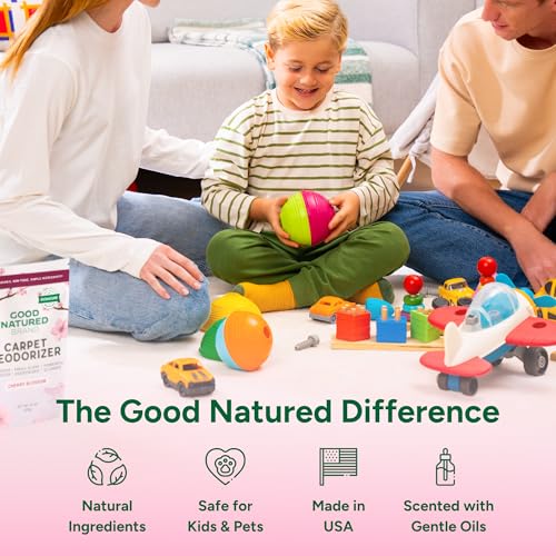 Image of Good Natured Brand | Carpet Deodorizer & Freshener Powder | 31 oz Pet Odor Eliminator for Strong Odor & Pet Urine | Fresh Natural Cherry Blossom Scent | Safe for Homes with Pets