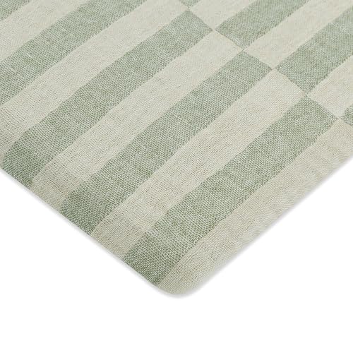 Babyletto Sábana para moisés 100 % algodón orgánico para todas las etapas, certificado GOTS, ajustable 360°, muselina ultrasuave y transpirable, rayas compensadas color verde musgo