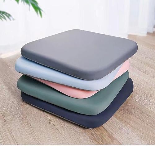 Yunzlan Memory Foam Chair Pad 16" Summer Ice Silk Cushion Square Anti-Slip Seat Cushion Meditation Cushion Floor Pillow With Ties Washable Cover (Grey) #TOP1