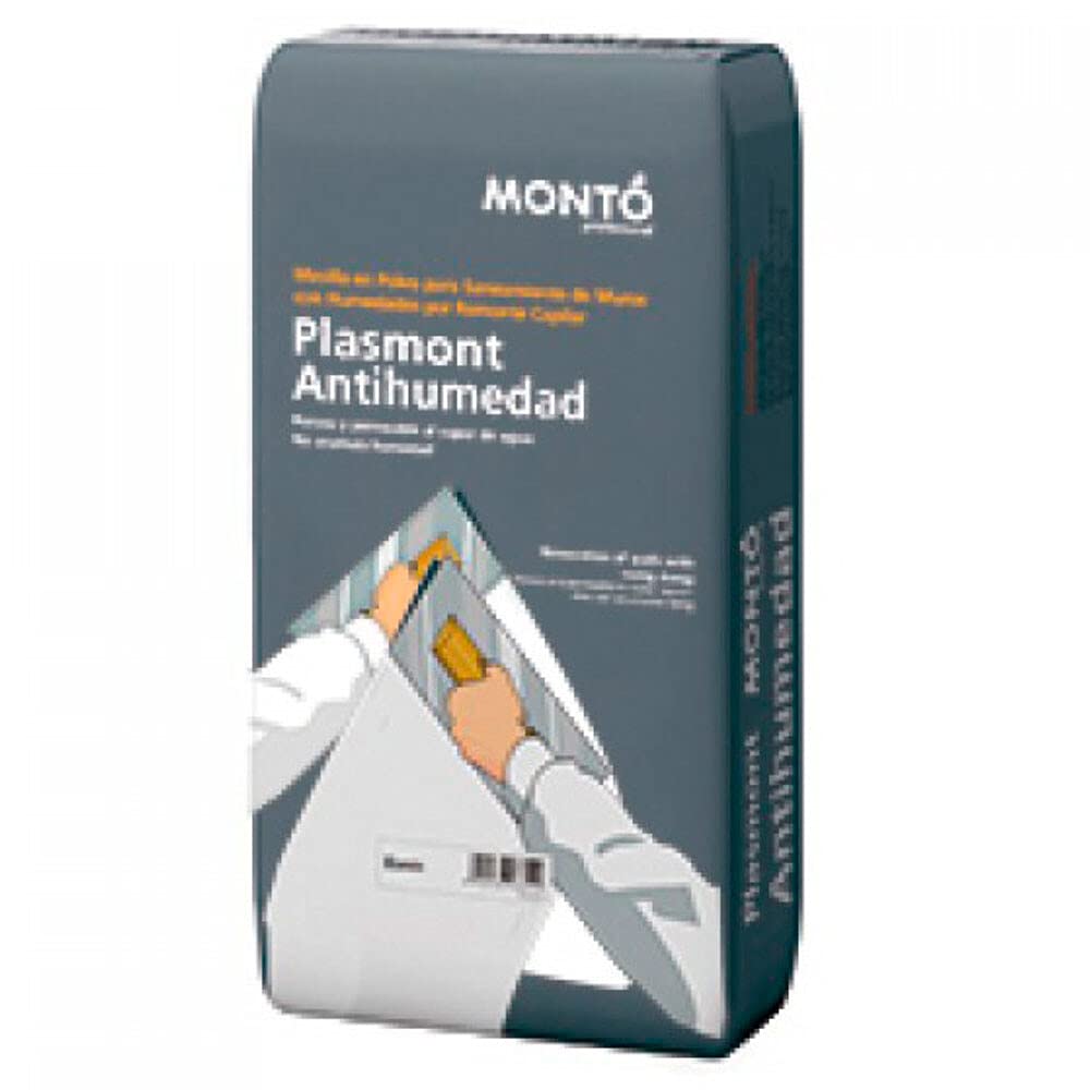 Mortero de Cemento para Prevenir y Restaurar paredes con Humedades. Plasmont Antihumedad color Blanco 20kg