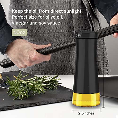 image for Aelga Black Oil And Vinegar Dispenser Set - 2 Pack Oil Dispenser Bottl
