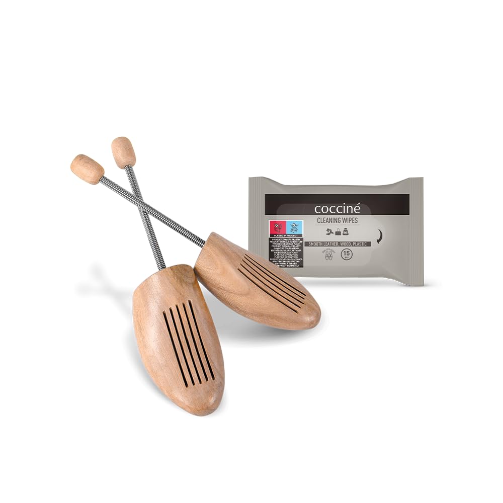 Cocciné - Schoenspanner hout, Extra Sterke Schoenverwider, Shoe Tree Met Stalen Veer, Schoenknikbescherming van natuurlijk hout, voor alle schoenen, knikbescherming, houten schoenspreidders