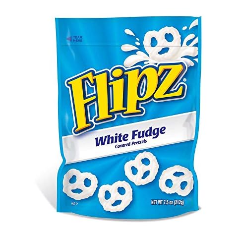 Flipz White Fudge Covered Pretzels, 7.5 Ounce Stand Up Pouch -- 8 per case. Cover