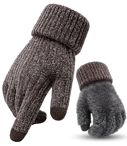 Imagen de CHENMEI Guantes de Invierno Hombre Guantes de Lana Invierno Cálidos para Mujer y Hombre