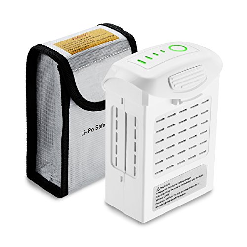 Powerextra Phantom 4 batterie 5350 mAh (15.2 V) Intelligent Flight Batteria + Batteria LiPo Safe Bag di Ricambio per DJI Phantom 4, Phantom 4, Phantom 4 PRO PRO Plus, Phantom 4 Advanced Drones