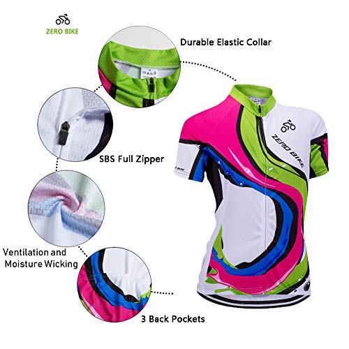 Image of Women's Short Sleeve Cycling Jersey Jacket Cycling Shirt Quick Dry Breathable Mountain Clothing Bike Top