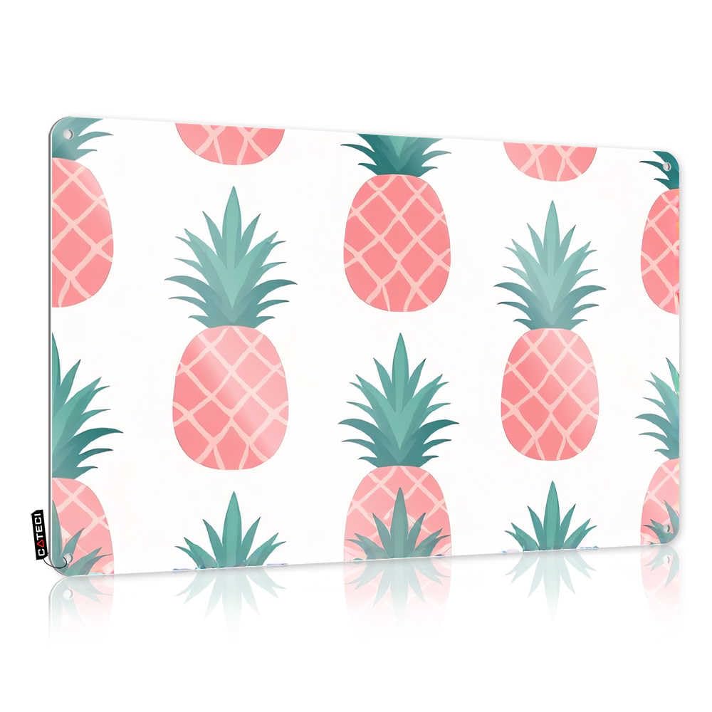 Fzfn Men's Colour Home Bar Decor Decoration Rustic Soft Area | Pastel Pineapple Pattern Background Amazing Metal Wall Decor For Score Home(30X40cm)