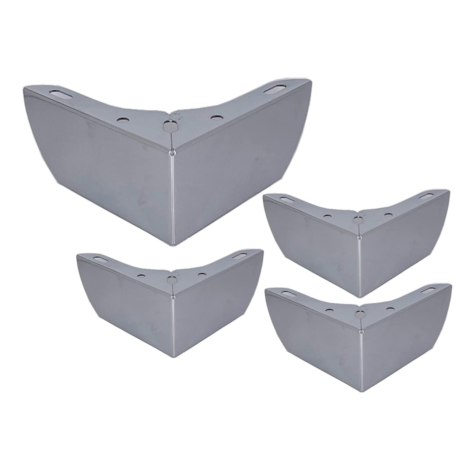 UYHBCNQD 4Pcs Replacement Legs Metal Furniture Legs Set Furniture Foots Dressers Support Legs Tables Feets Cabinets Feets Benches Legs(Silver,3cm/1.2in)