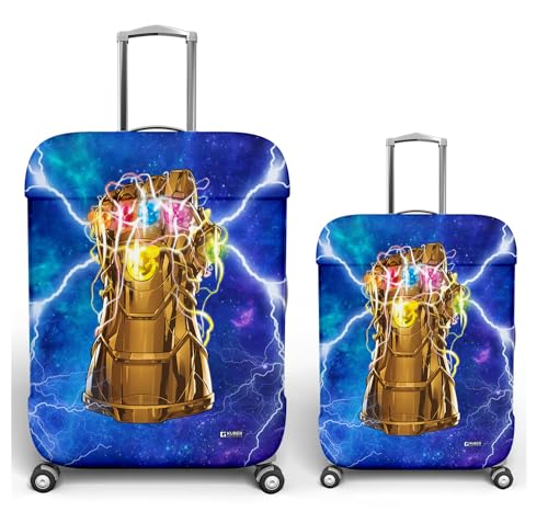 Image of Kuber Industries Marvel The Infinity Gauntlet Luggage Cover | Polyester Travel Suitcase Cover | Washable and Stretchable Suitcase Cover | 18-22 Inch-Small | 26-30 Inch-Large | Pack of 2 | Sky Blue
