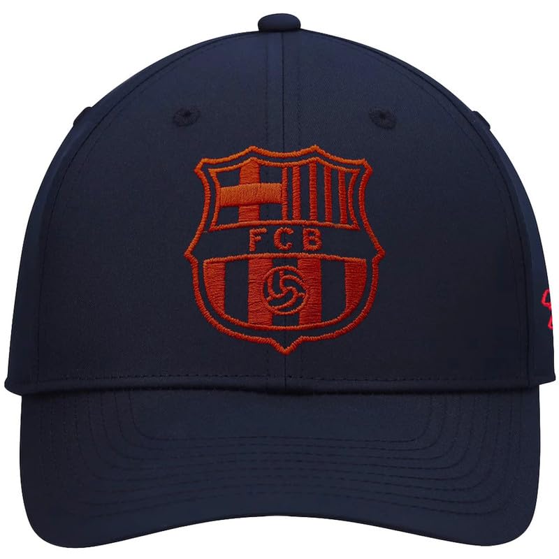 Icon Sports 2026 FC Barcelona Officially Licensed Soccer Cap - Navy Color Version - Fresh Red Woven Print