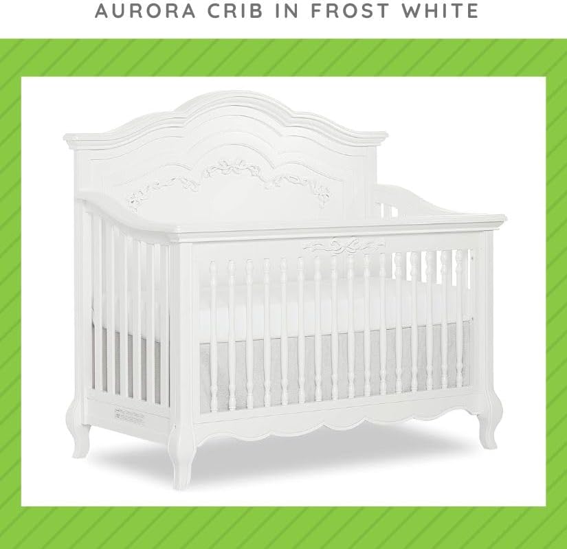 Toddler Bed Safety Guard Rail for Evolur Baby Convertible Cribs - Solid Wood Rail for Convertible Crib to Toddler Bed Conversion - Safety Bed Rail for Children (Frost White, Model 846)