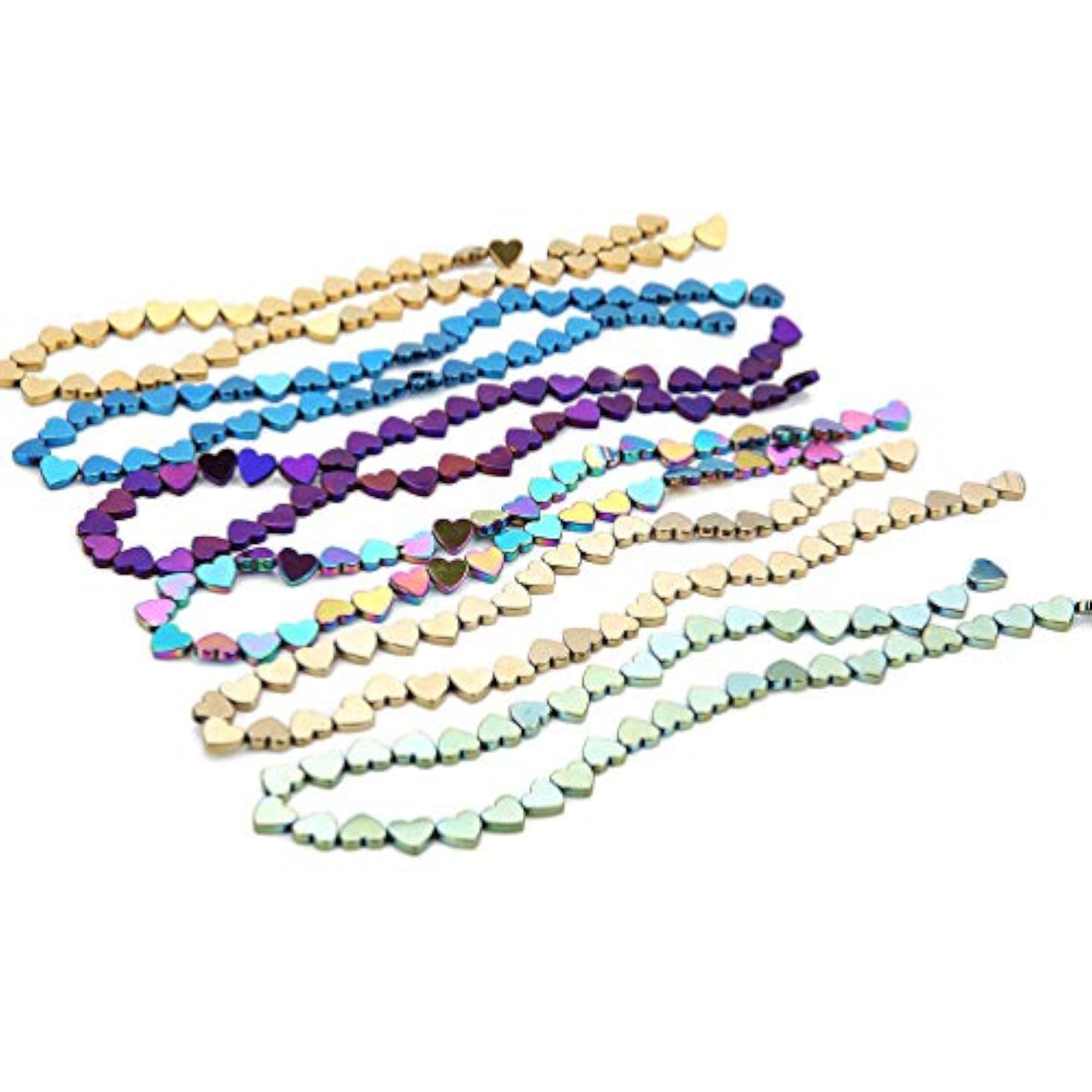 50 Pcs Hollow Heart Love Shaped Stone Beads