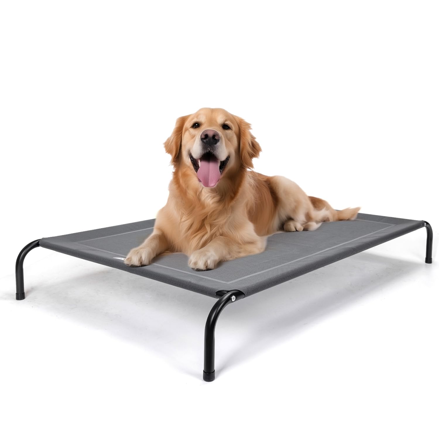 Nobleza Cama Elevada Perro Grande, Cama Refrescante Perro, Cama de Mascotas Transpirable para Exterior Interior Jardín Terraza, Cama Perro Robusto Lavable, Gris, XL, 137x90x20CM