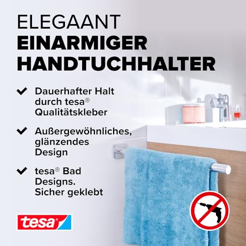 tesa ELEGAANT Bad Handtuchhalter - Verchromt - 50 mm x 50 mm x 400 mm – Ansicht 2