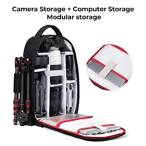 Mochila para cámara K&F Concept impermeable con compartimentos miniatura 3