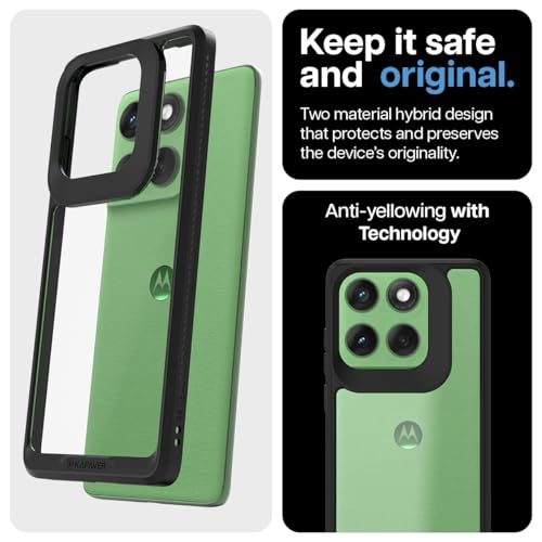 Image of KAPAVER Impulse Back Cover Case Compatible with Motorola Edge 60 (PC + TPU) (Black)