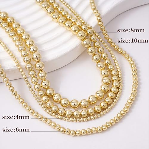 Beaded Necklaces for Women, Dainty Choker Necklace, Lightweight Hollow Ball Bead Chain Necklace Adjustable length Chunky Necklaces for Women Trendy Stuff, Christmas Birthday Gifts for Her3