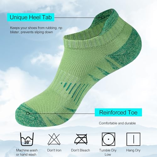 Womens Athletic Cushioned Ankle Socks Breathable Running Socks 6 Pairs3