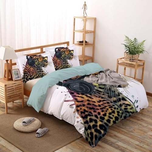 Housse de couette 220x240cm fermeture zippée lavable en machine 3D - 6