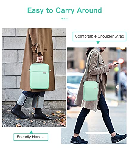 Image of MoKo 9-11 Inch Tablet Sleeve Bag Handle Carrying Case with Shoulder Strap | Fits iPad Pro 11-inch M4, iPad Air 11-inch M2, iPad 10th 10.9, iPad 9 /8 /7th 10.2 and Tab S8 /S9 11, Mint Green