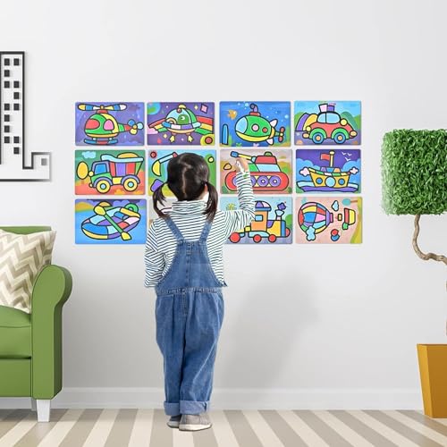 Image of DIY Art & Craft Kits for Boys /Girls 4-8years Old Mess Free No Glue,No Scissors Art Kits, Fun Activity Drawing for Child (SANDART KIT)