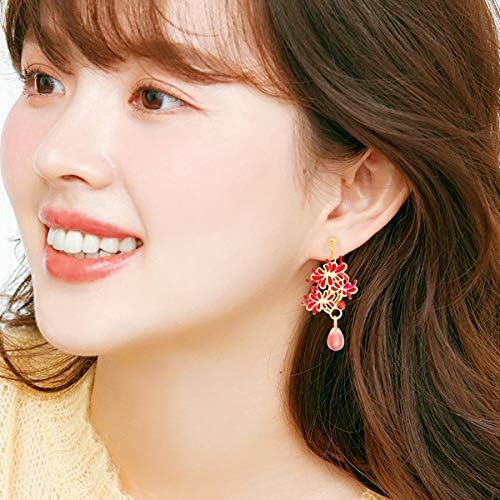 Amazon Candy Girls ピアス 花 揺れる 彼岸花 レーディス 人気 和風 ピアス 赤い シルバー925銀針 金属アレルギー対応ピアス プレゼント 彼女 彼岸花 ピアス ピアス 通販