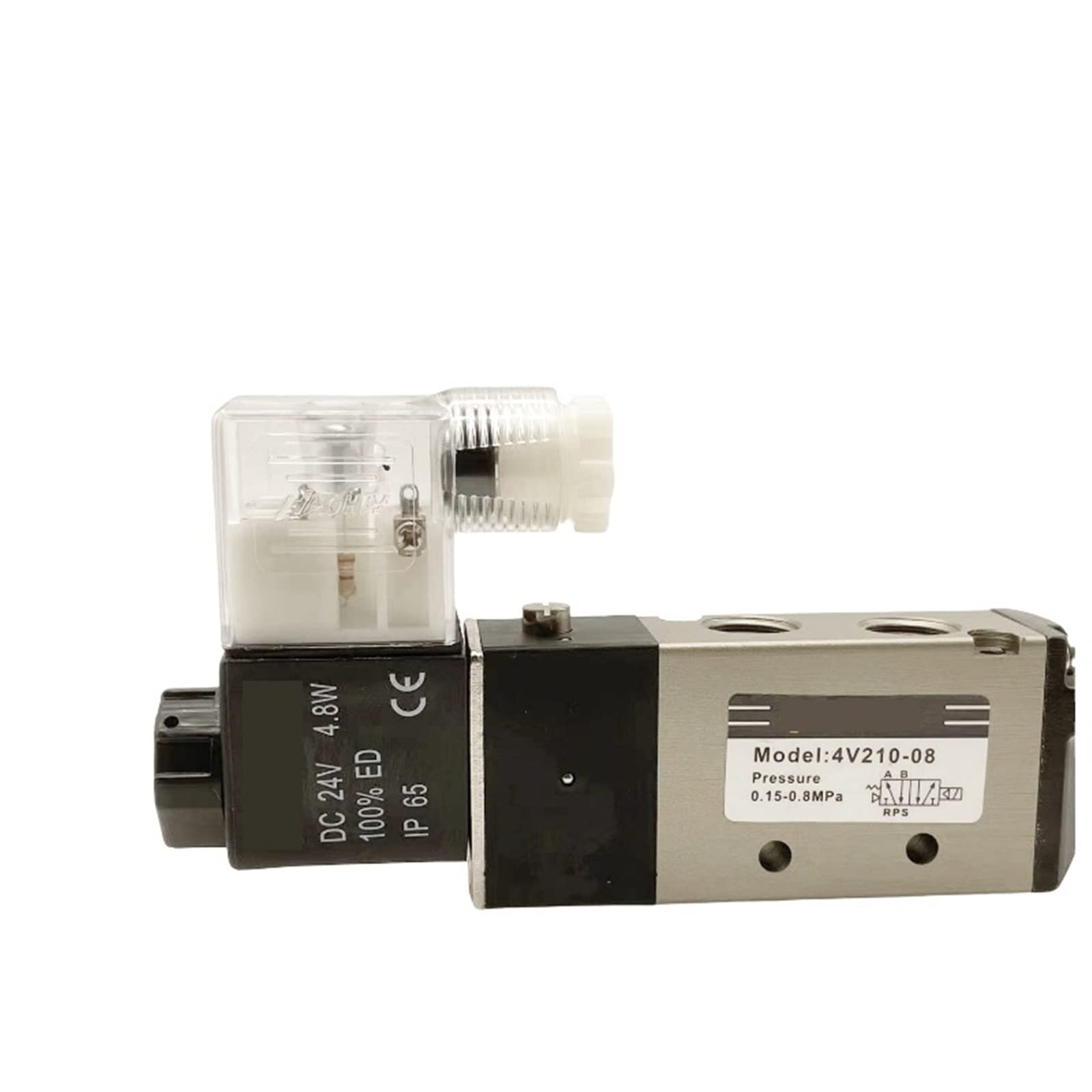Uwukcjokq Dc12v B 2 Position 5 Way Solenoid Valve 4V210-08 Pneumatic 12V Controller Switch 24 V 1Pcs(Dc12v B)