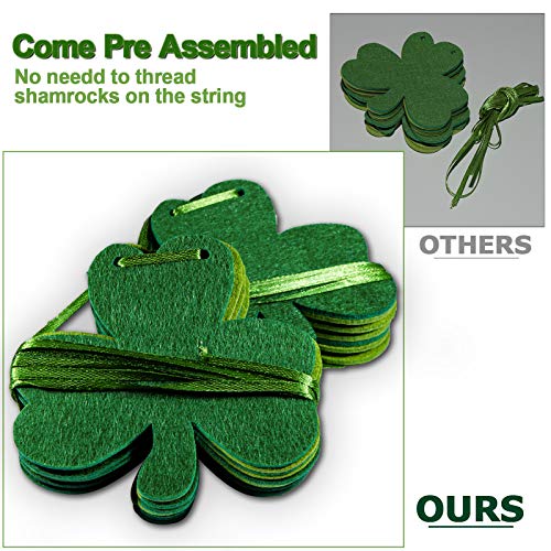 SKNONO Felt Shamrock Clover Garland Banner, St. Patrick \'s Day Banner Decorations, St. Patrick\'s Day Irish Party Supplies - Thumbnail 2