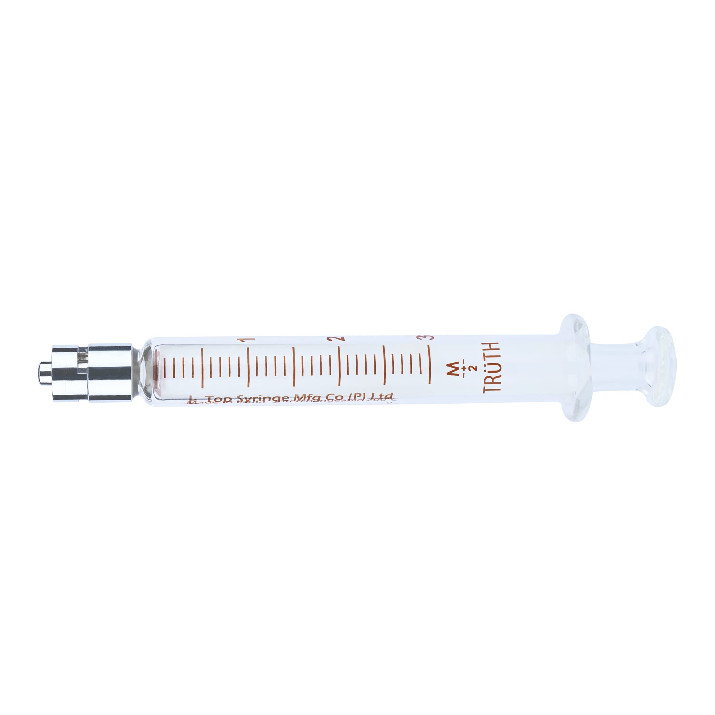 Truth Laboratory Glass Syringe Metal Luer Lock Tip, 3ml (01-07-02-04)