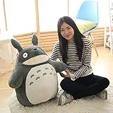 LONG-M 30-70Cm Kawaii Mi Vecino Totoro Juguetes de Peluche Suave Personaje de Anime Totoro Muñeca con Hoja de Dientes Juguetes para Niños,30cm