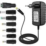 [page_title]-EFISH DC 12V 2A 24W Netzteil,Netzstecker für 12V kleine elektronische Geräte,CCTV-Kamera,WLAN-Router,Hub,LED-Streifen,Telekom,Speedport,Scanner,Schalter,Türklingel+7 Verschiedene Adapterköpfe