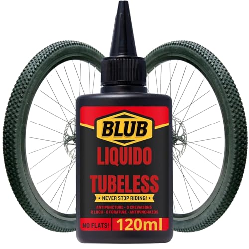 BLUB liquido tubeless MTB 120ml | Liquido Antipinchazos Bicicleta | Sellador Repara Pinchazos Bicicleta | Kit Reparacion Neumaticos, Parches Bici | Gel Antipinchazos para Jeringa Tubeless