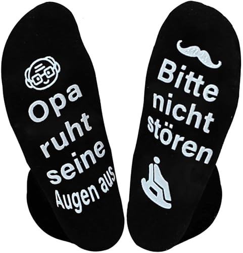 Zkxiyuan Geburtstagsgeschenke für Männer, lustige Weihnachtsstrümpfe Stuffers Geschenke für Papa Opa Mann, Bitte Nicht Stören Papa ruht ihre Augen aus Socken Herren 43-46