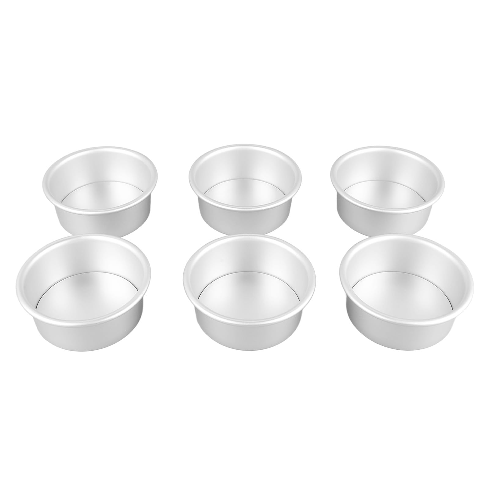 Acouto Set di Tortiere Rotonde con Base Antiaderente da 4 Pollici, 6 Pezzi, per Matrimoni, Feste di Compleanno, Set di Teglie e Tortiere con Base Rimovibile Tonda, Tortiera Rotonda Antiaderente,